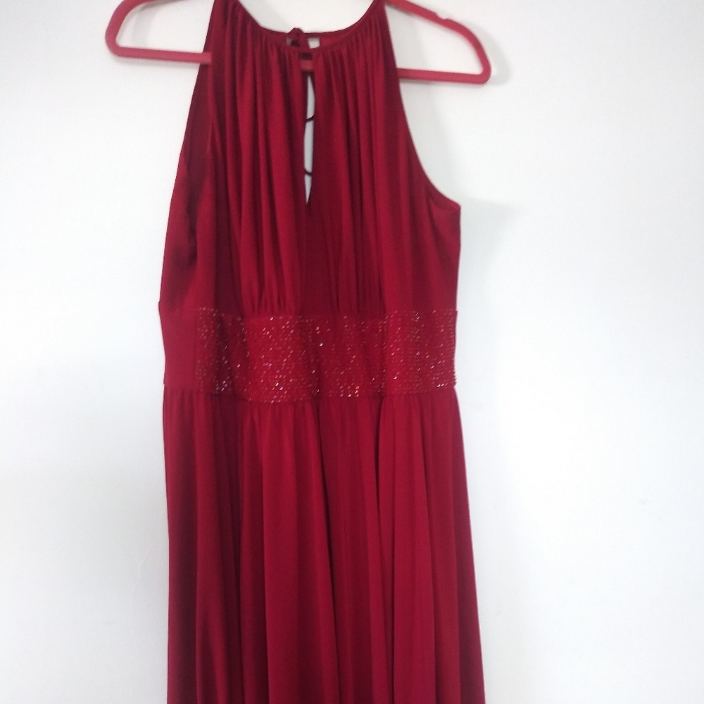 Red Party Halter Dress